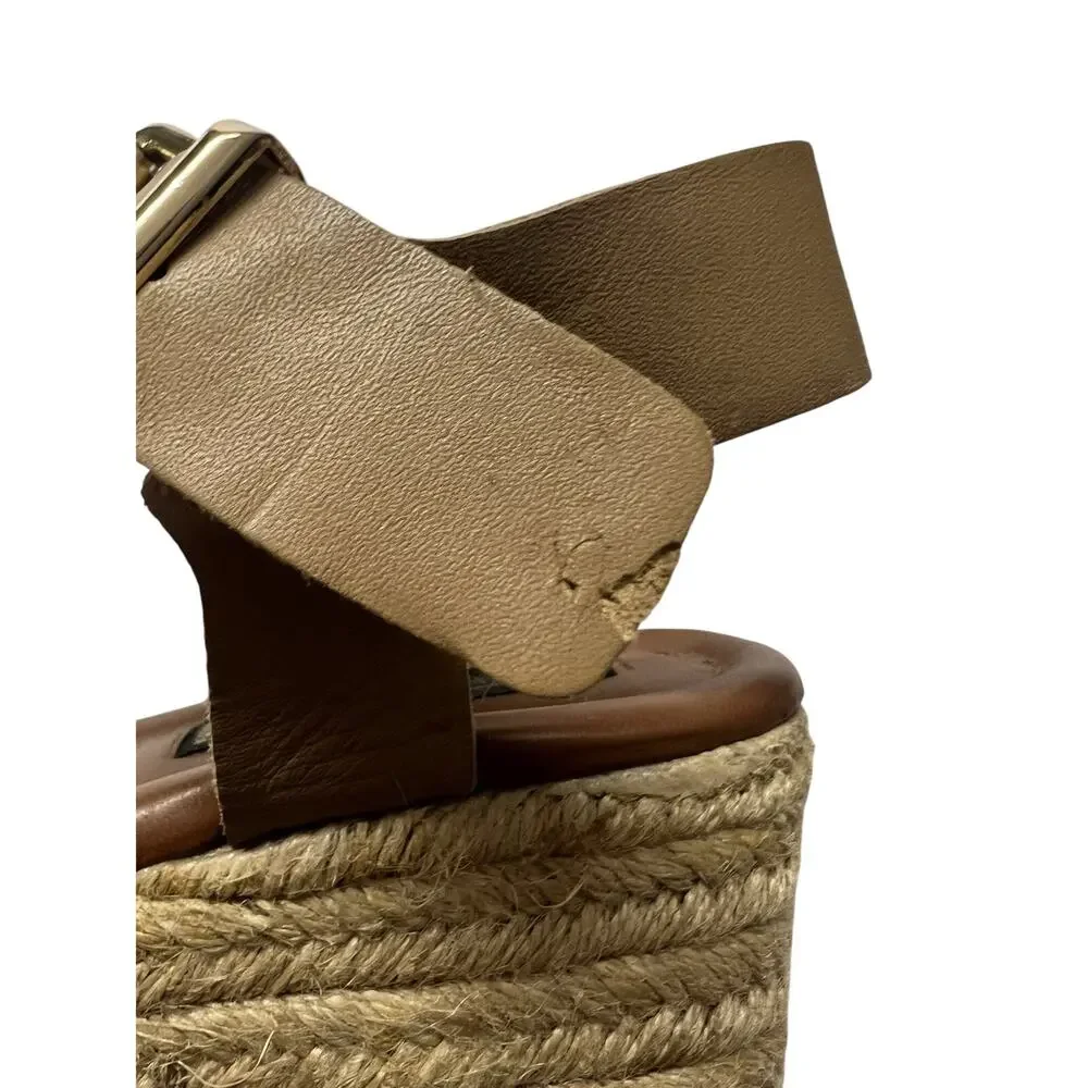 Steven By Steve Madden Sabbie Platform Espadrilles Sandals Tan 3 Inch Heel - 7.5 - Picture 4 of 8